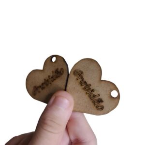 Chaveiro Tag Coração Aplique Mdf Gratidão 100 Und