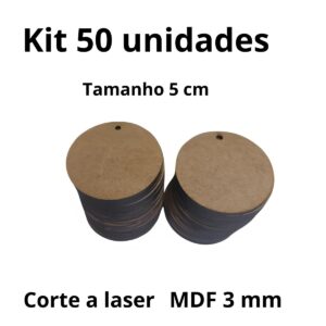 Chaveiro Tag  Aplique Mdf 50 Und Com Furo 5 cm