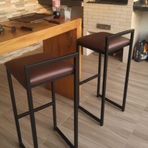 Kit 2 Banqueta Alta Marrom