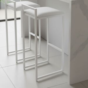 Kit 2 Banquetas Alta Metalon Branco