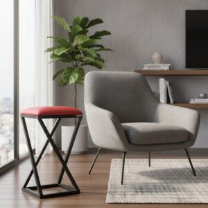 Banqueta Moderna Estilo Industrial Em Z Com 50 Cm Altura