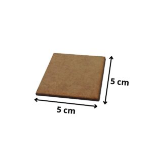 50 Base MDF cru 5x5 cm para Artesanato (Pacote com 50 Unidades) - Jogo da Memoria, Base Vela , Base Biscuit