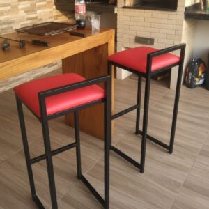 Kit 2 Banquetas Quadradas Altas Bistrô Casa Varanda Bar
