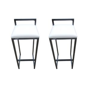 Kit 2 Banqueta Alta Balcão Cozinha Luxo Área Gourmet Acabamento da estrutura Aço