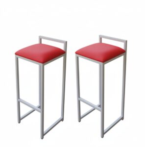 Kit 2 Banquetas Alta Metalon Vermelho