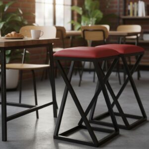 2 Bancos Banqueta Baixa Bistro Cozinha Americana Gourmet estrutura Metalon