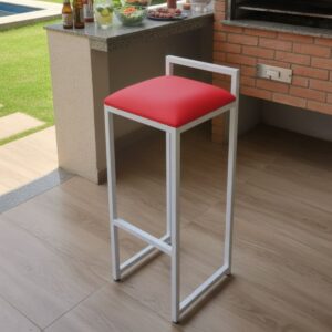 Cadeira Alta Banqueta Bar Balcão Bancada Banco Cozinha Vermelho