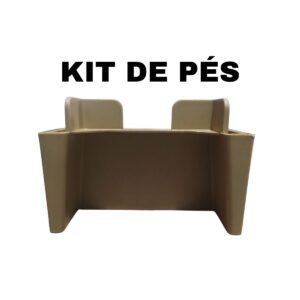 Kit 4 Pé Para Armário Balcão Roupeiro Canto Amêndoa Caramelo