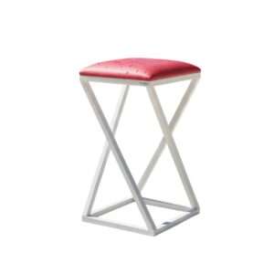 Banqueta Z Baixa 50 cm com Armação de Metal Vermelho Lari