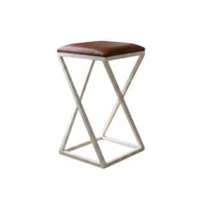 Banqueta Z Baixa 50 cm com Armação de Metal Marrom Lari