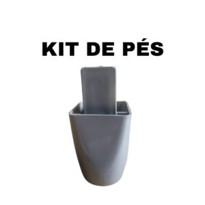 Pé Para Móveis Kit 4 Pezinho Protetor Guarda Roupa Rack Armário Cômoda Material Resistente Cinza Redondo