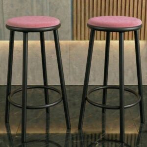 kit 2 Cadeira Alta Banqueta Bar Balcão Bancada Banco Cozinha Rosa