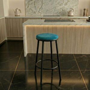 Cadeira Alta Banqueta Bar Balcão Bancada Banco Cozinha Azul Turquesa Luna