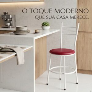 Cadeira de Cozinha de ferro Corino Vermelho