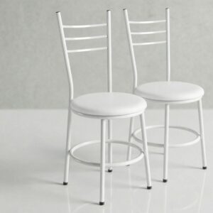 Kit 2 Cadeiras Conforto Estilo Sofisticada Moderna Sala de Jantar Cozinha Varanda Área Gourmet Branco