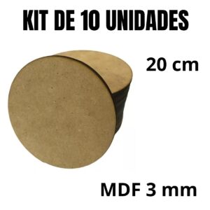 Kit 10 Cake Board 20cm Tabuleiro Bolo Em Mdf 3mm Redondo