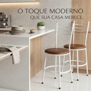 Kit 2 Cadeiras Conforto Estilo Sofisticada Moderna Sala de Jantar Cozinha Varanda Área Gourmet Marrom