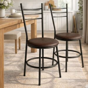 Kit 2 Cadeiras Conforto Estilo Sofisticada Moderna Sala de Jantar Cozinha Varanda Área Gourmet Marrom