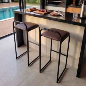 Kit 2 Banquetas Bar Cozinha Espaco Gourmet Marrom